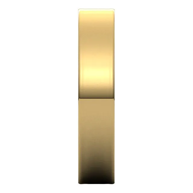 10K Yellow Gold Flat Ultra-Light Wedding Band, 4 mm Wide