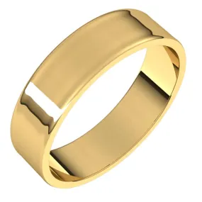 10K Yellow Gold Flat Ultra-Light Wedding Band, 5 mm Wide