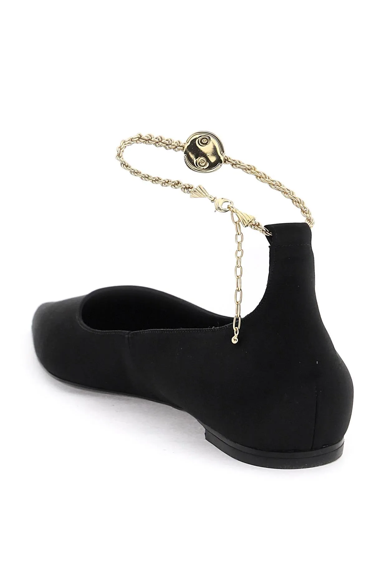 BALLET FLATS WITH ANKLE CHAIN