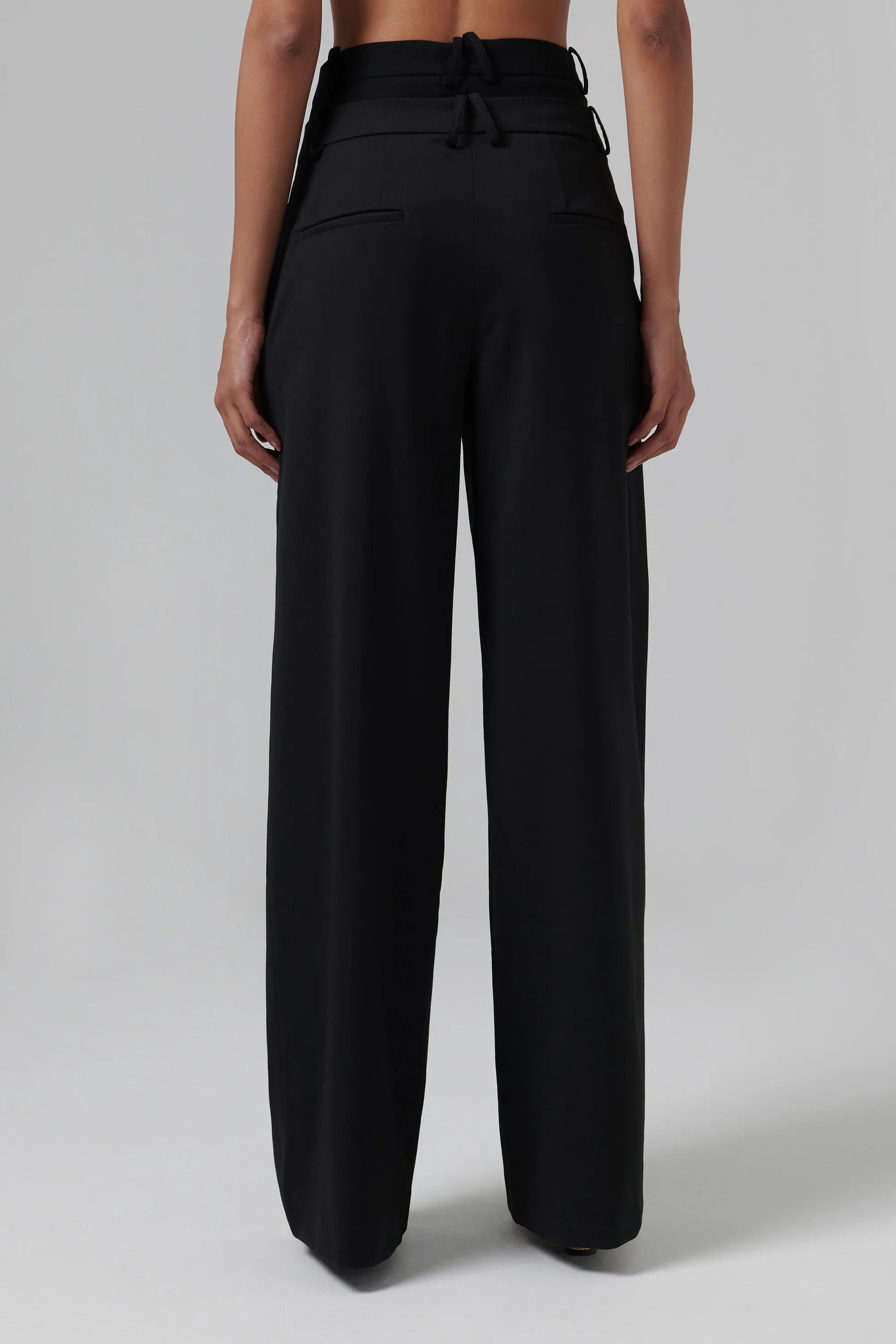 Black Ivlia Wid-Leg Pants