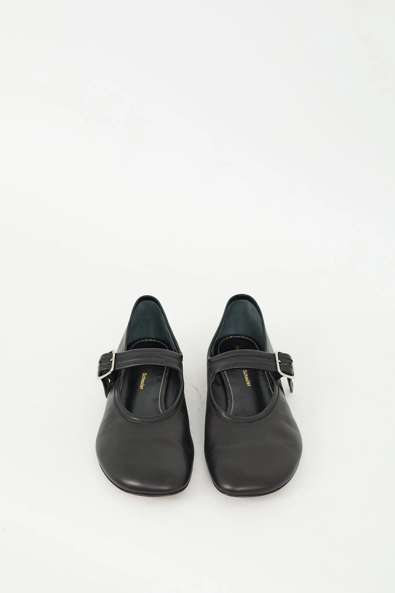 Black Leather Boyd Mary Jane Flat