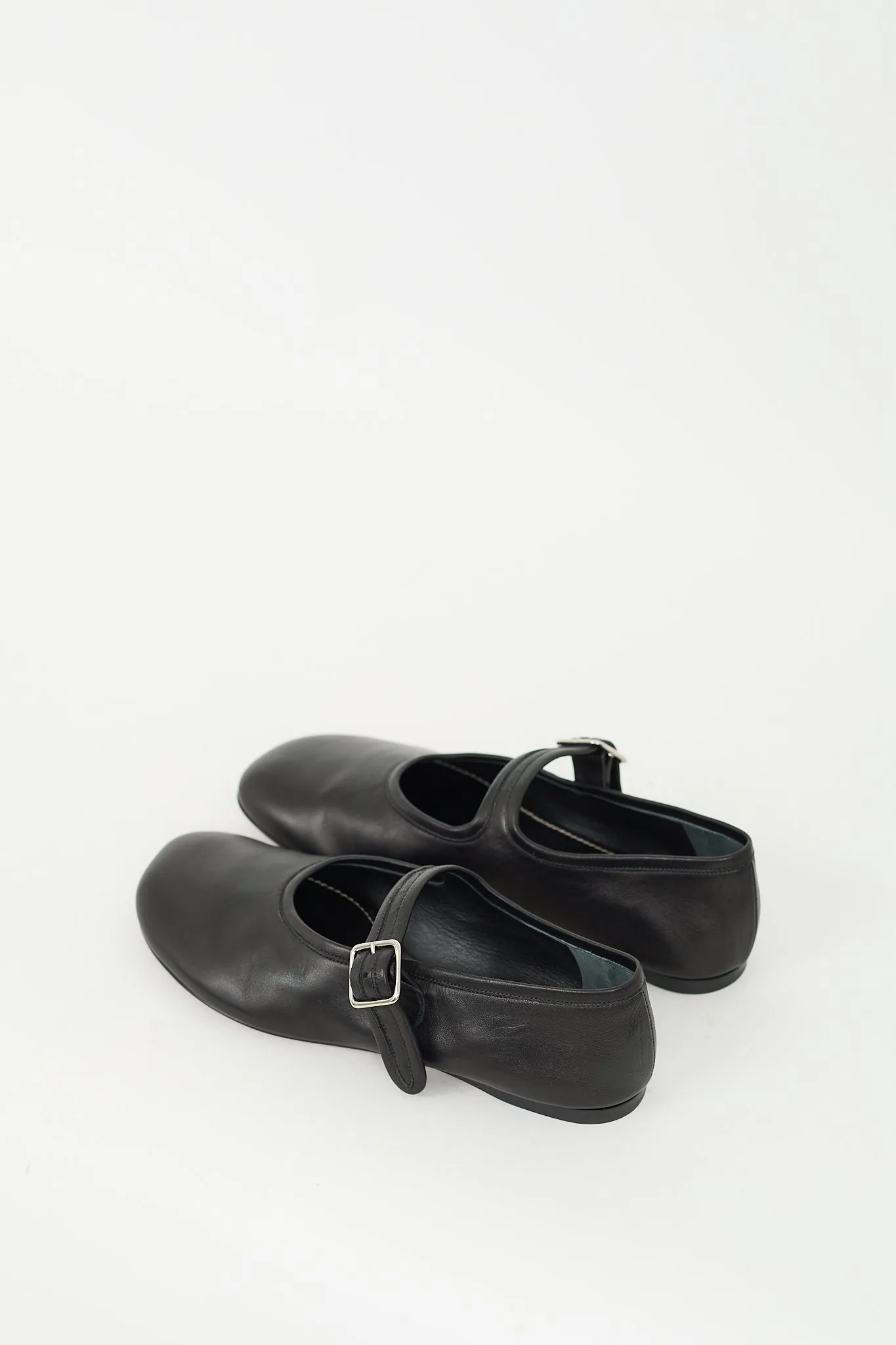 Black Leather Boyd Mary Jane Flat