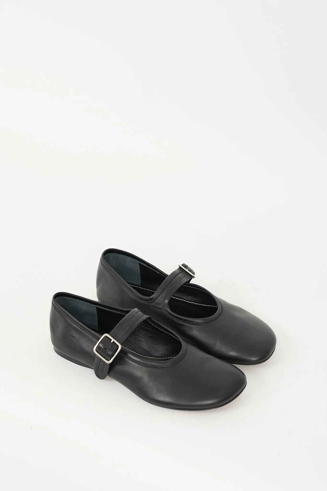 Black Leather Boyd Mary Jane Flat