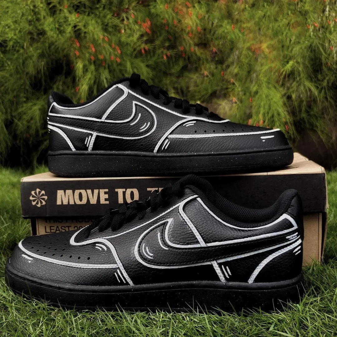 Black White Line Custom Air Force 1