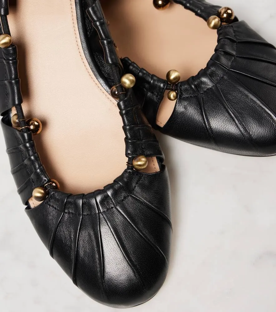 Chloe Luna embellished cutout leather ballet flats
