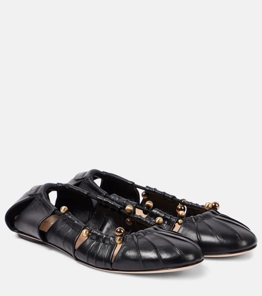 Chloe Luna embellished cutout leather ballet flats