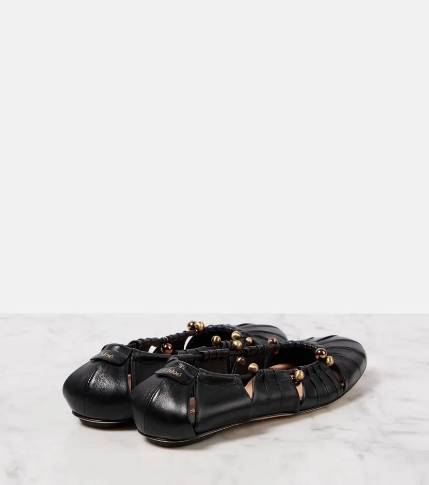 Chloe Luna embellished cutout leather ballet flats
