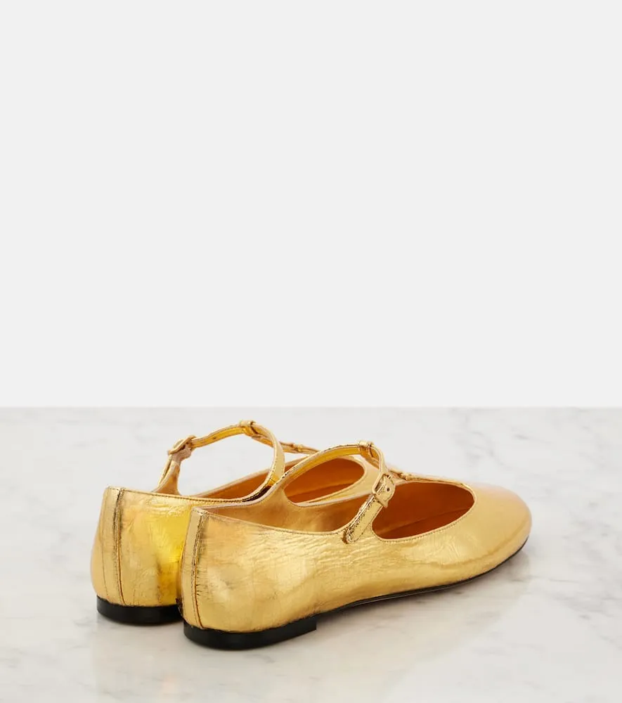 Chloe Marcie metallic leather Mary Jane flats