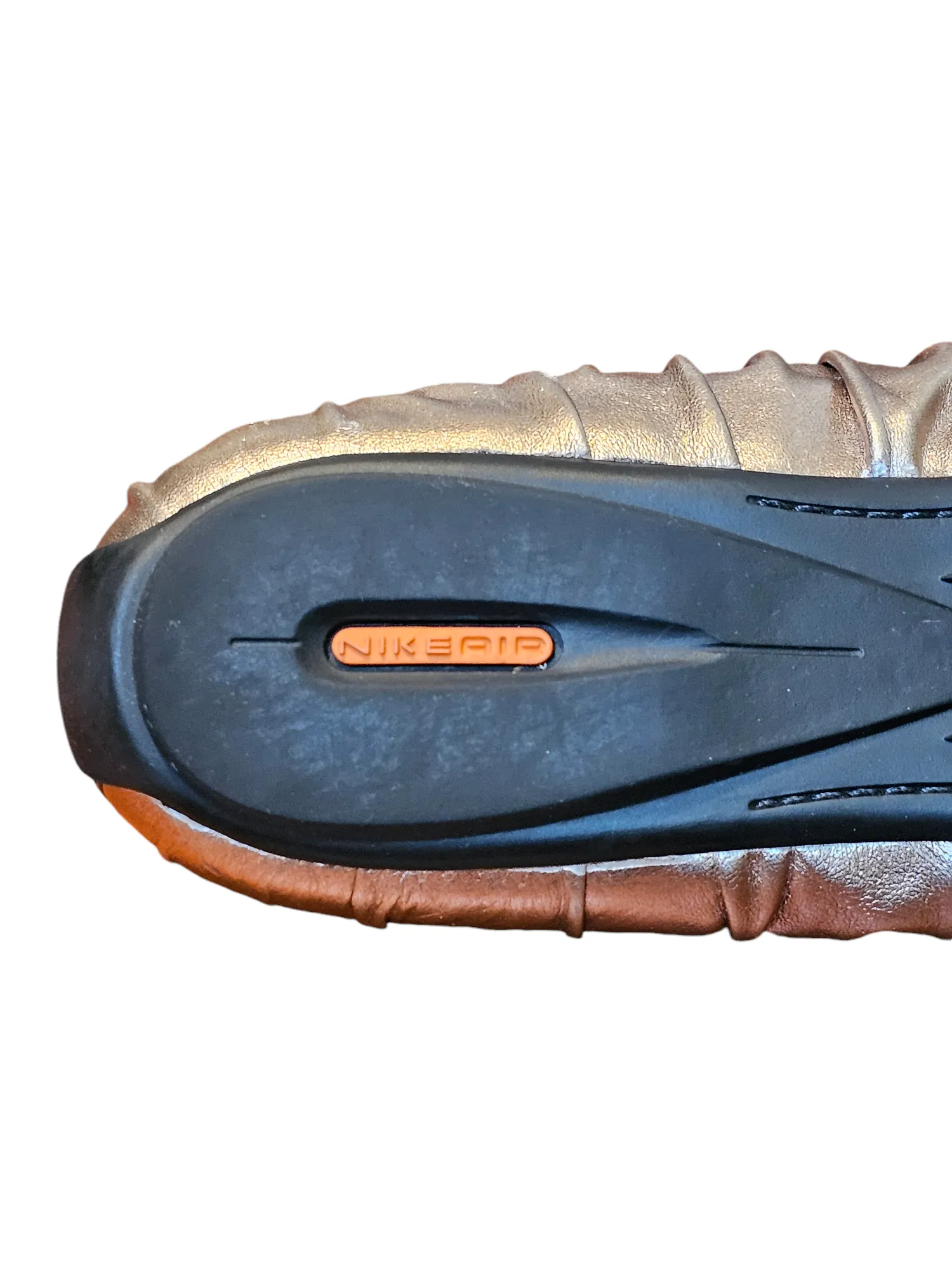Cole Haan Nike Air Gold Metallic Pleated Leather Black Ballet Flats 8.5 B Medium