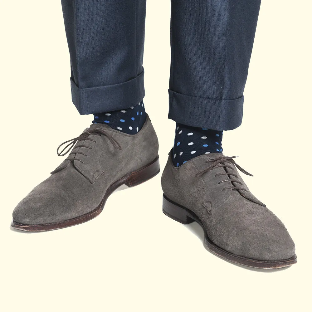 Microdot Pattern Sock in Navy