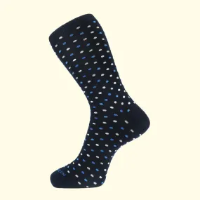 Microdot Pattern Sock in Navy