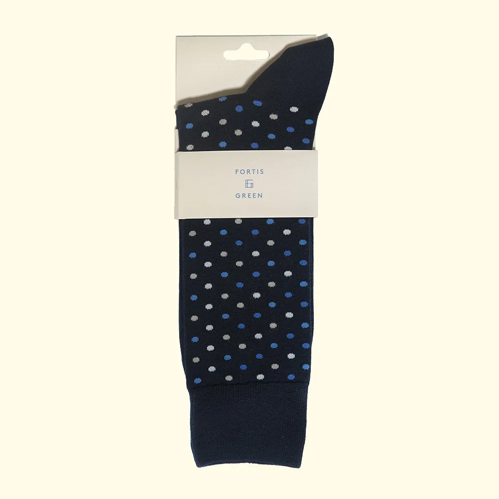 Microdot Pattern Sock in Navy