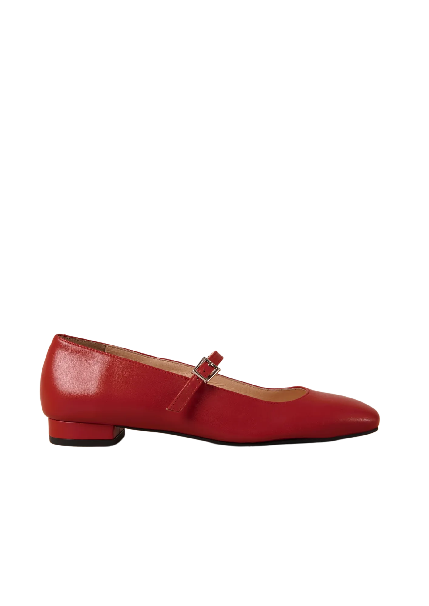 Por Do Sol Leather Ballet Flats - Red