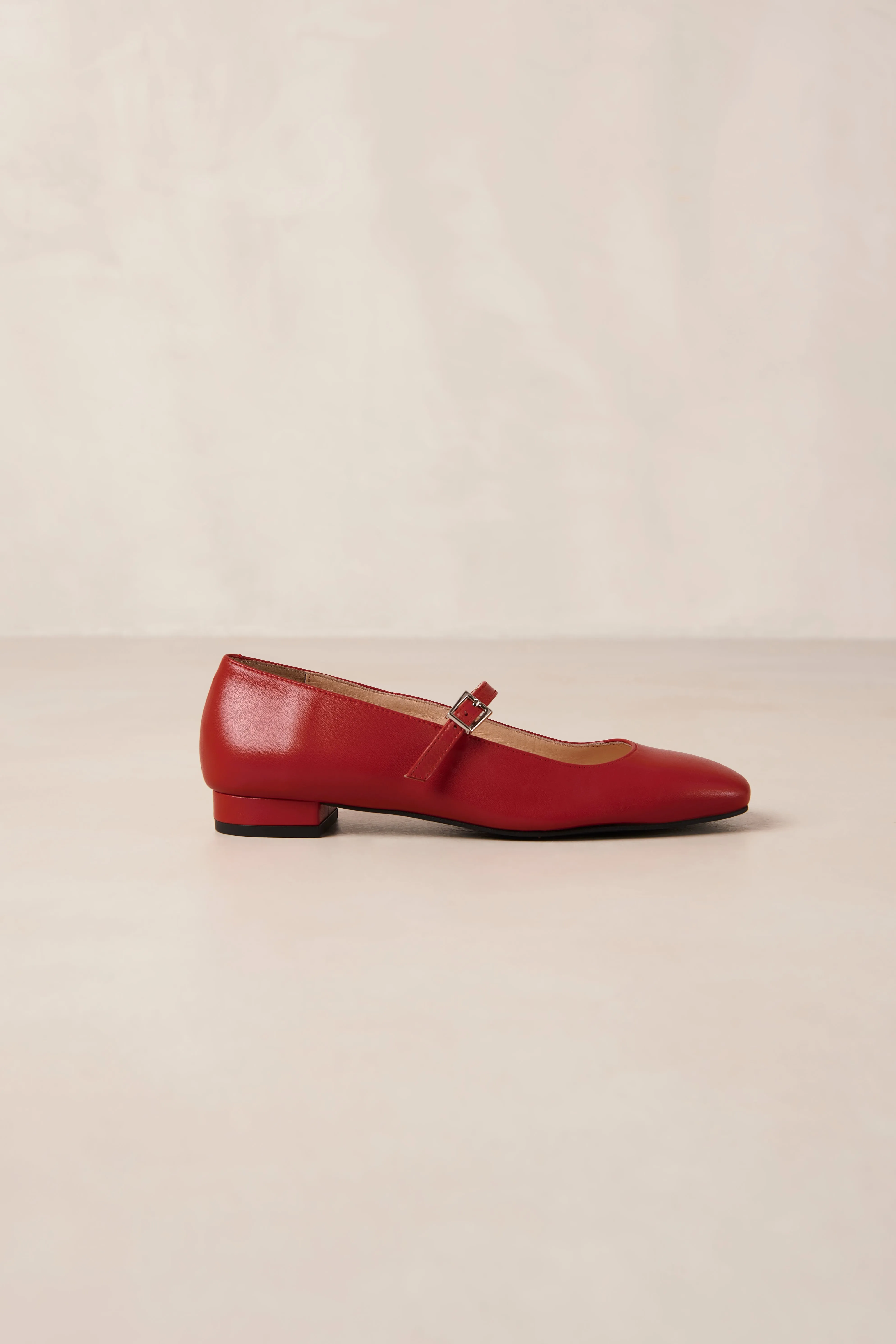 Por Do Sol Leather Ballet Flats - Red
