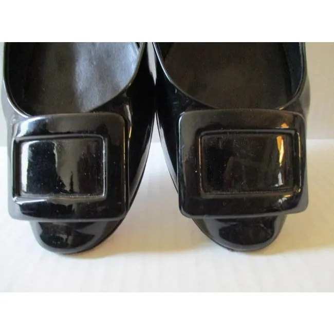 Roger Vivier Green Paris Patent Ballerina Flats Size Us