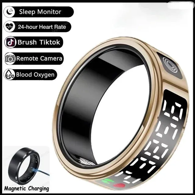 Smart Ring – LED Display, Heart Rate & SpO2, Bluetooth, Waterproof