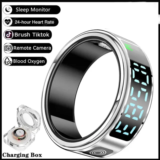 Smart Ring – LED Display, Heart Rate & SpO2, Bluetooth, Waterproof