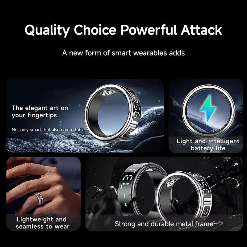 Smart Ring – LED Display, Heart Rate & SpO2, Bluetooth, Waterproof
