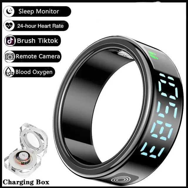 Smart Ring – LED Display, Heart Rate & SpO2, Bluetooth, Waterproof