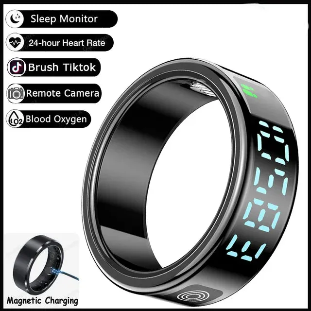 Smart Ring – LED Display, Heart Rate & SpO2, Bluetooth, Waterproof