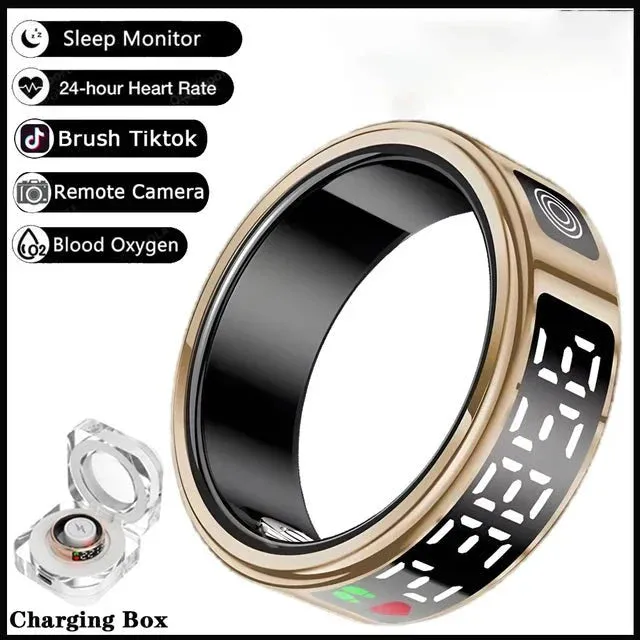 Smart Ring – LED Display, Heart Rate & SpO2, Bluetooth, Waterproof