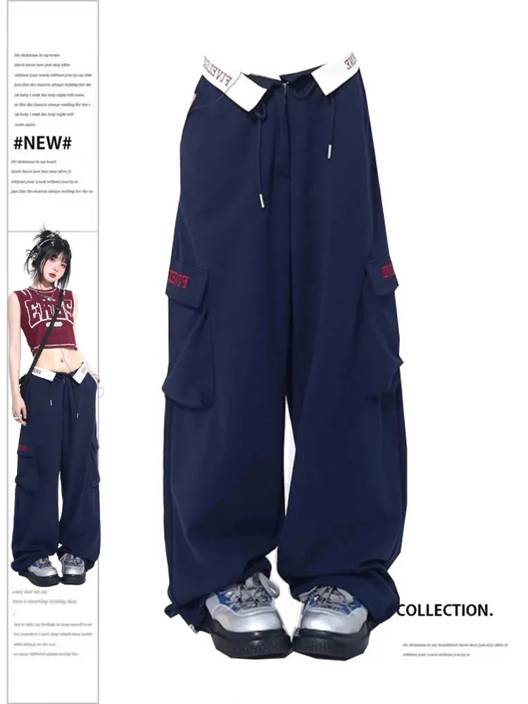 Y2K Cargo-Hose für Damen in Blau